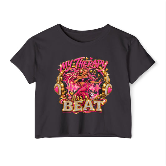 My Therapy Has a Beat Women's Festival Crop Top