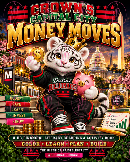Crown’s Capital City Money Moves | Financial Literacy Coloring & Activity Book | Printable Money Workbook for Everyone