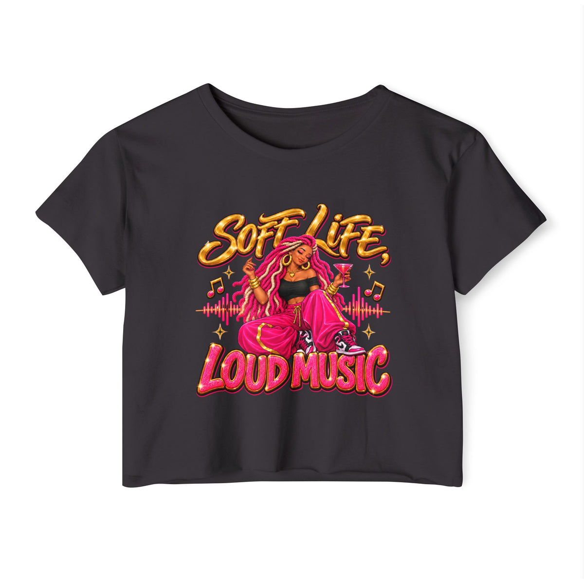 Soft Life Loud Music Women's Festival Crop Top