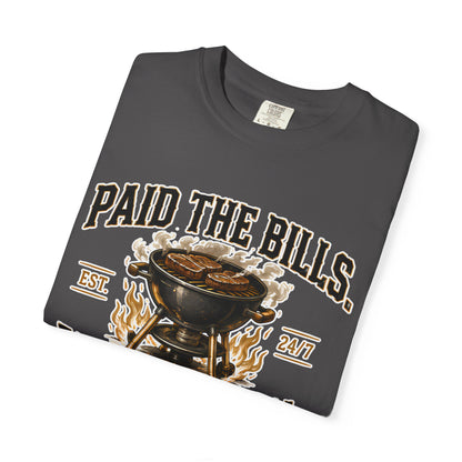 Paid the Bills, Earned the Grill T-Shirt — BBQ Grill Graphic Tee