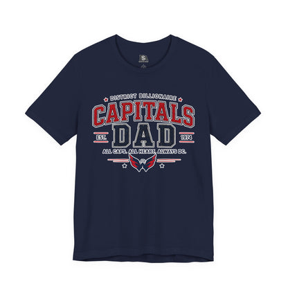Capitals Dad T-Shirt — Washington D.C. Hockey Father’s Day Tee (All Caps, All Heart)