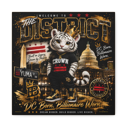 CROWN Canvas Print — “DC Born. Billionaire Worn.” Matte Stretched Wall Art