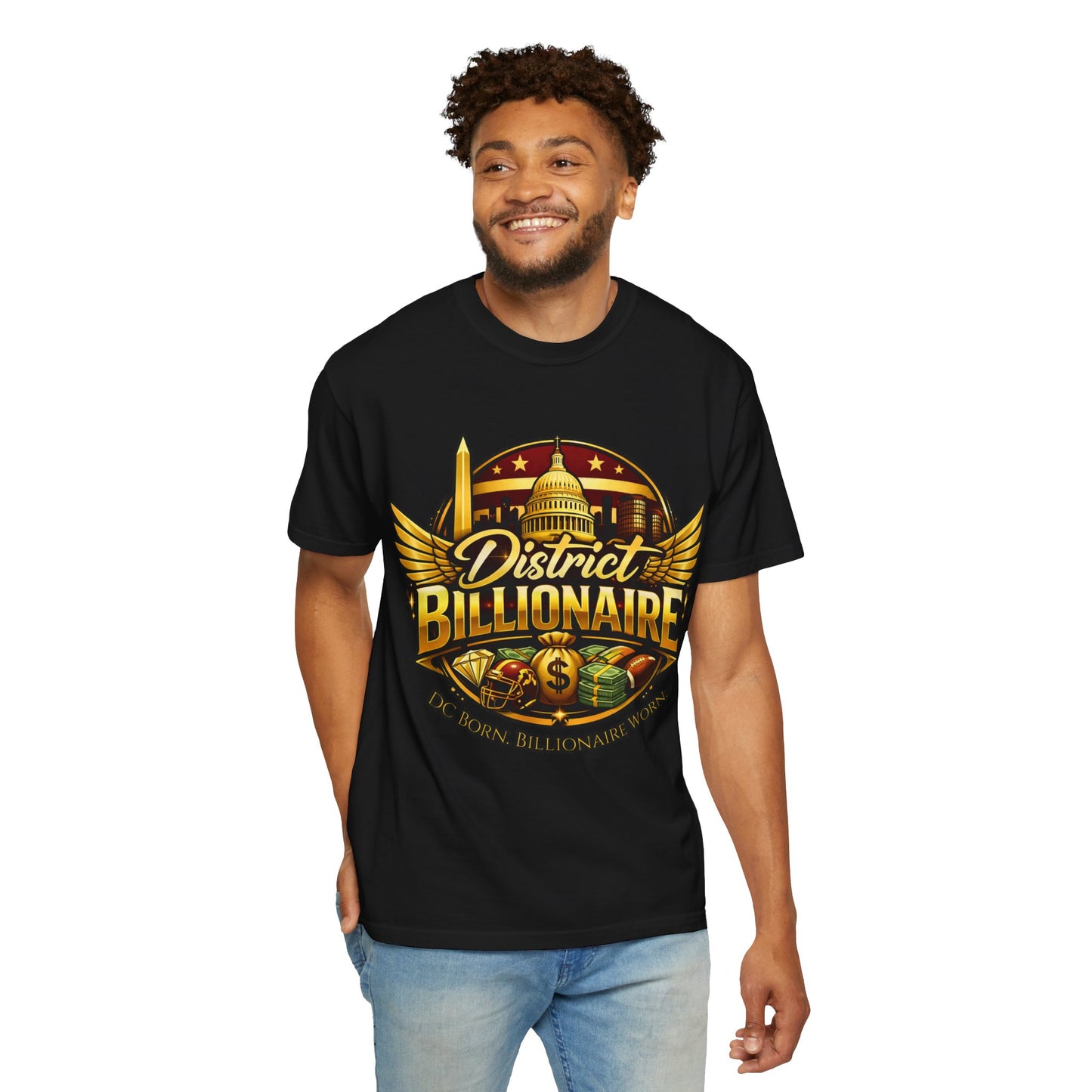 District Billionaire  | DC Football Luxury Streetwear Shirt | Washington Sports Fan Graphic T-Shirt | Bold Statement Tee