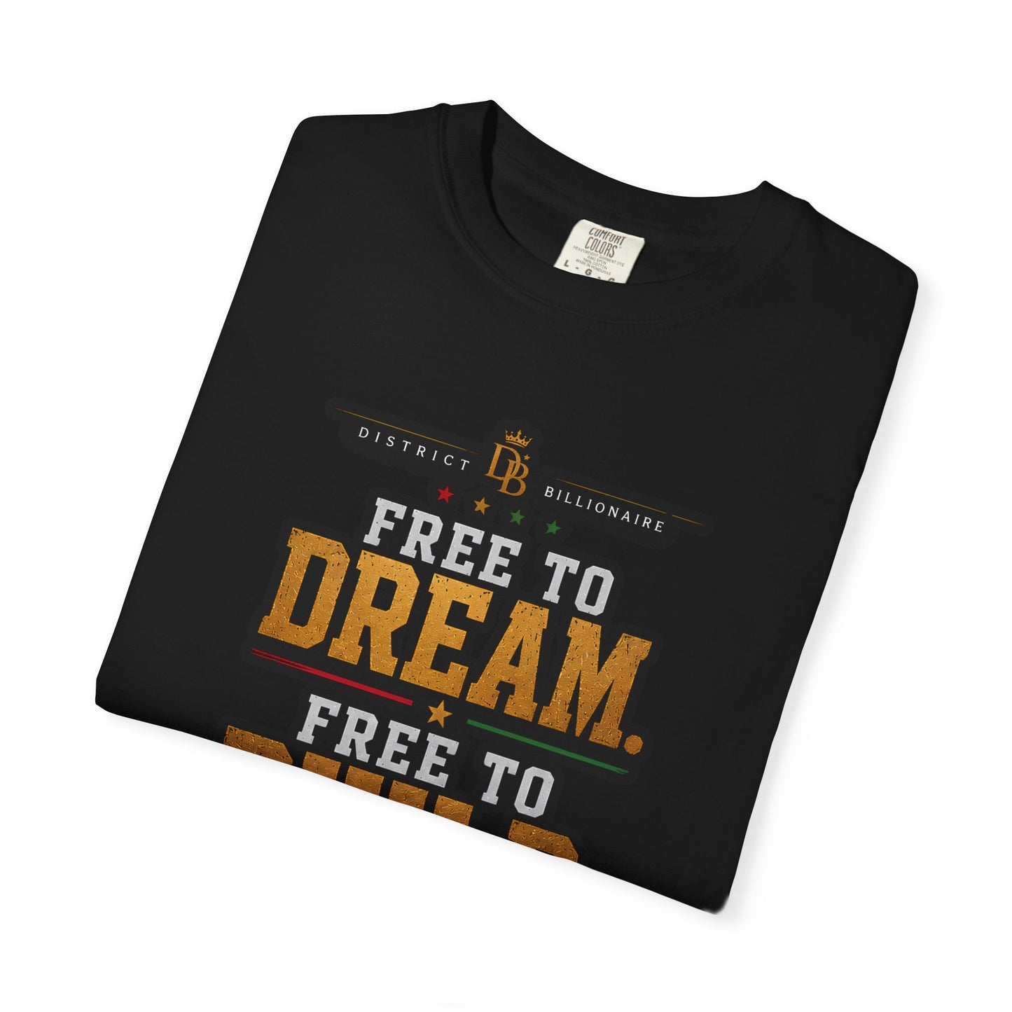 T-Shirt — Free to Dream, Free to Build Vintage Industrial Graphic