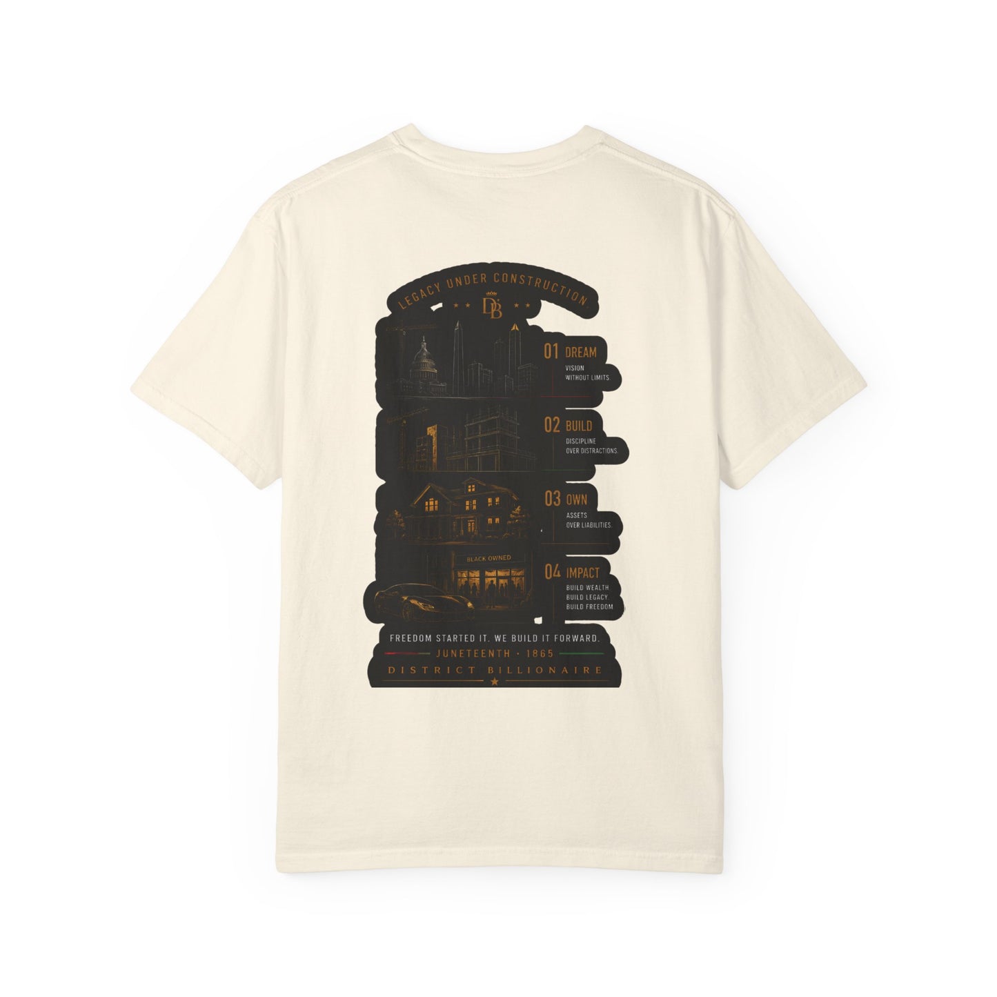 T-Shirt — Free to Dream, Free to Build Vintage Industrial Graphic