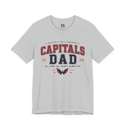 Capitals Dad T-Shirt — Washington D.C. Hockey Father’s Day Tee (All Caps, All Heart)