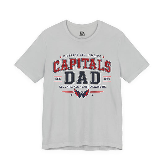 Capitals Dad T-Shirt — Washington D.C. Hockey Father’s Day Tee (All Caps, All Heart)