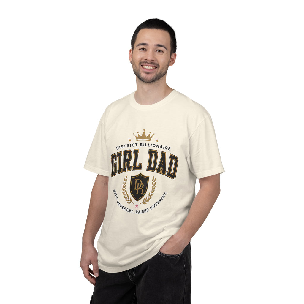 Girl Dad T-Shirt — Vintage Crest ‘District Billionaire’ Dad Tee