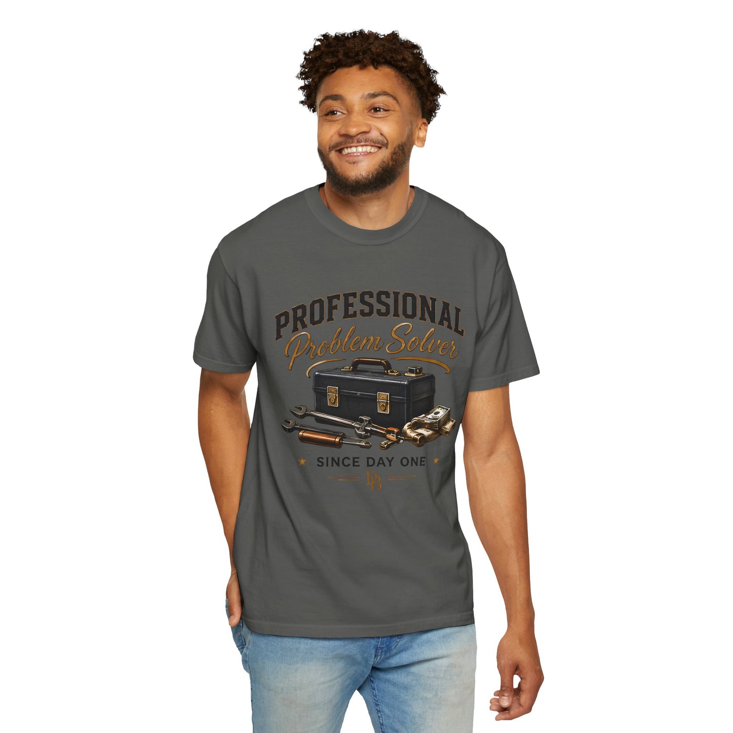 Professional Problem Solver T-Shirt — Vintage Toolbox Graphic, 'Since Day One'