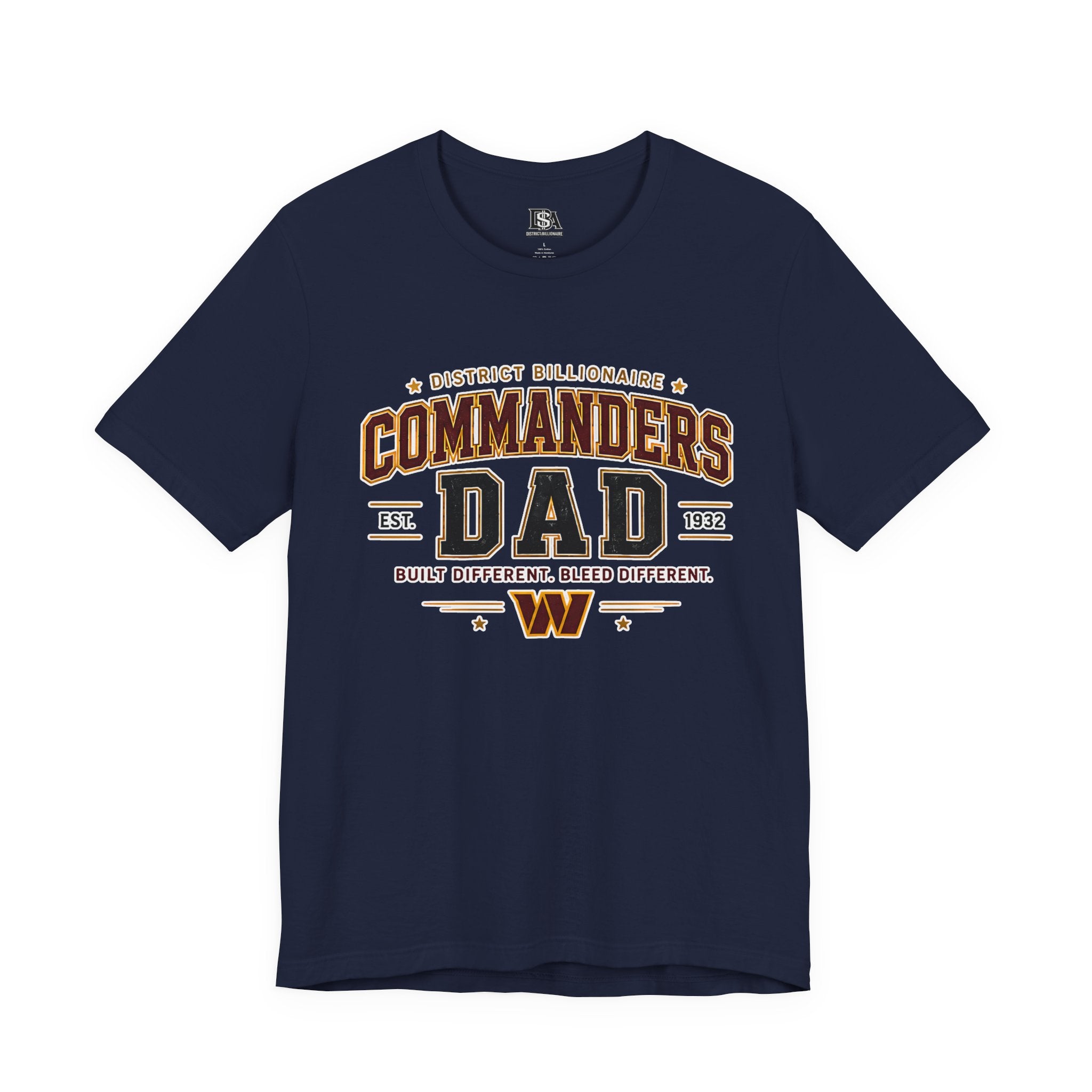 Commanders Dad T-Shirt — Built Different Football Dad Tee