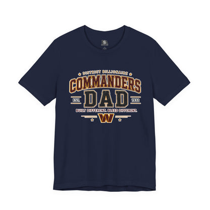 Commanders Dad T-Shirt — Built Different Football Dad Tee