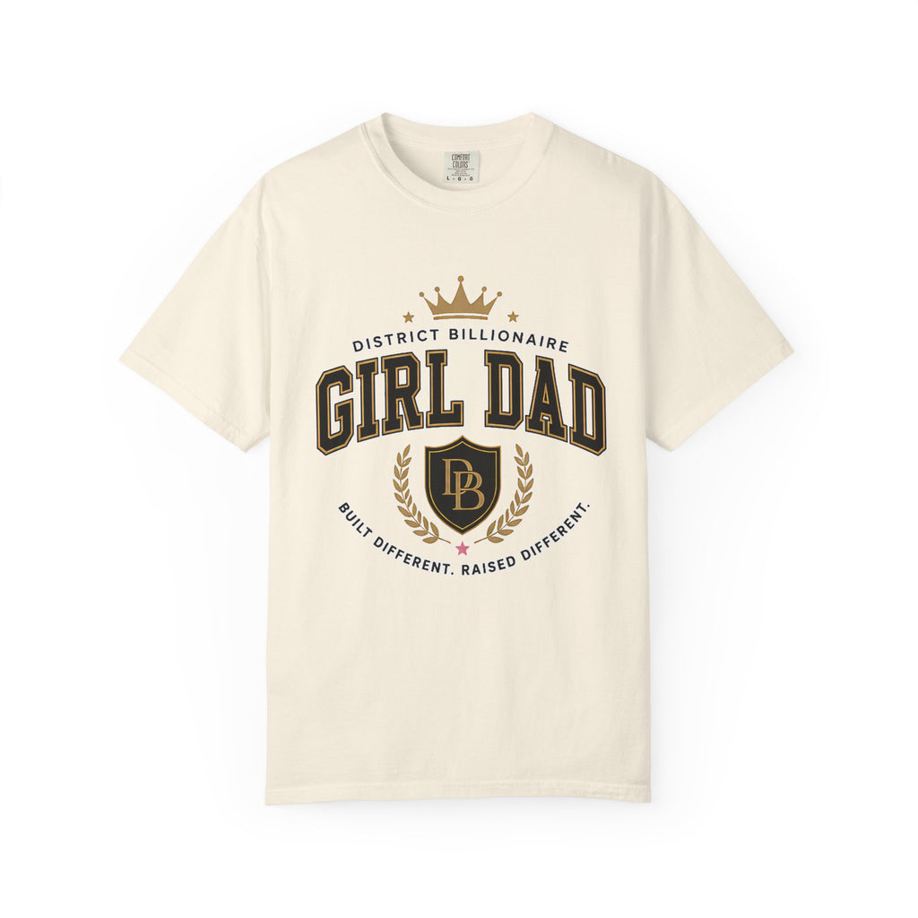 Girl Dad T-Shirt — Vintage Crest ‘District Billionaire’ Dad Tee