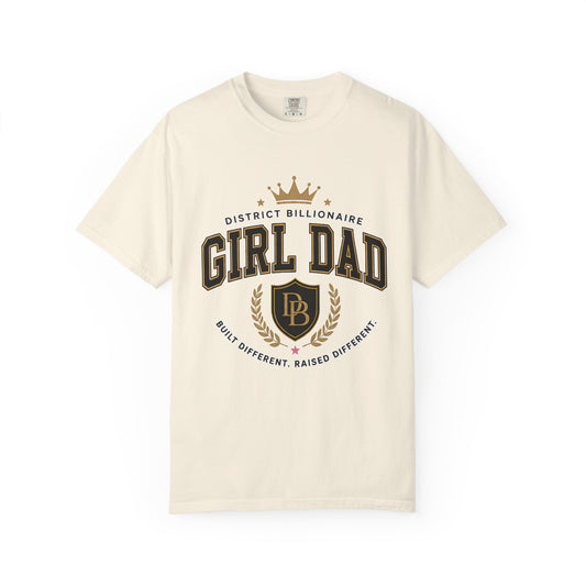 Girl Dad T-Shirt — Vintage Crest ‘District Billionaire’ Dad Tee