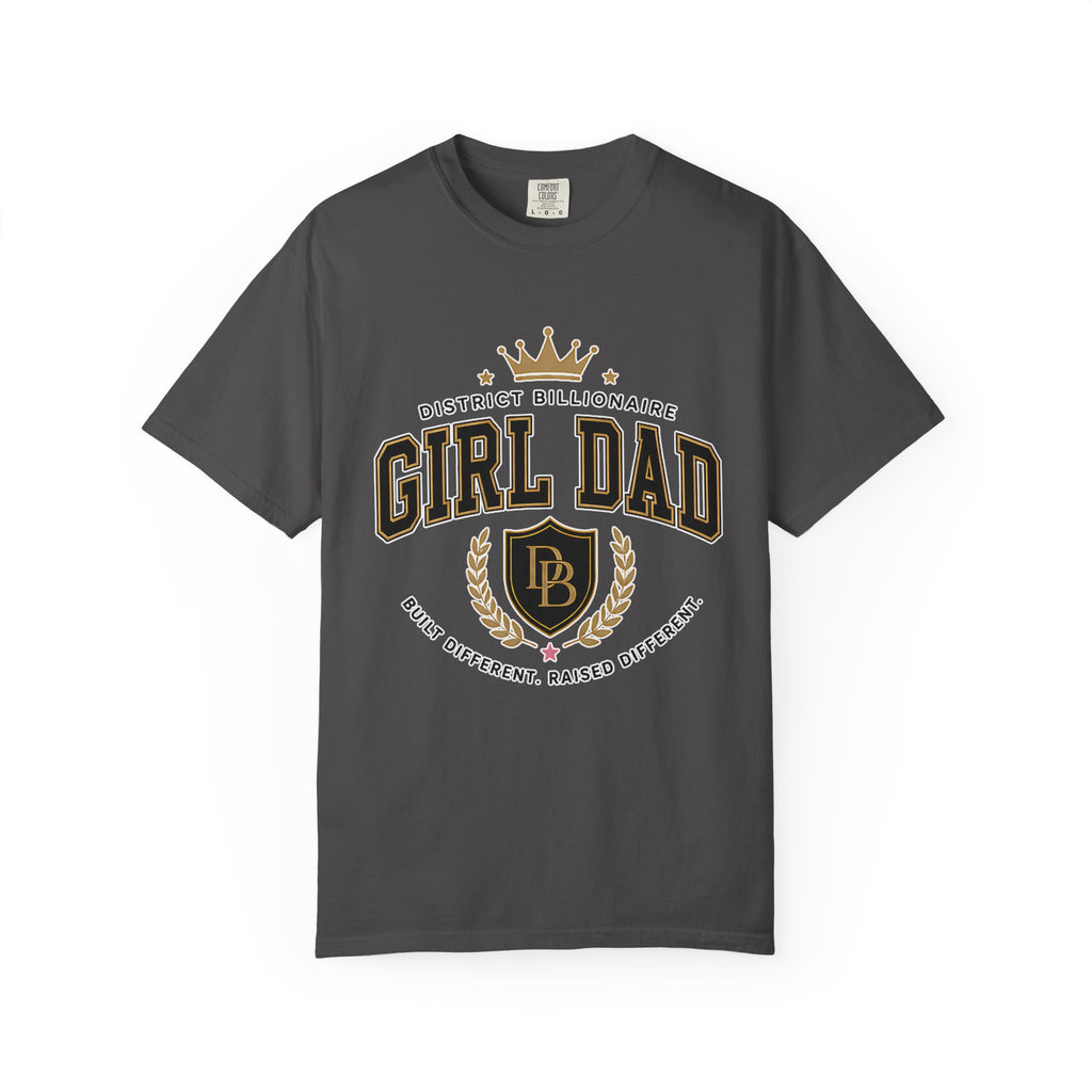 Girl Dad T-Shirt — Vintage Crest ‘District Billionaire’ Dad Tee