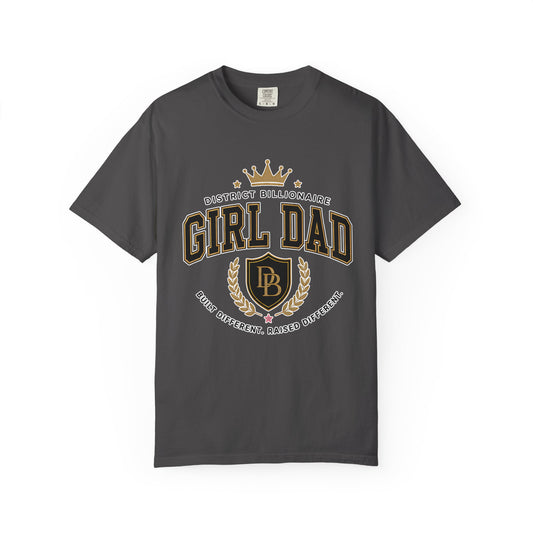 Girl Dad T-Shirt — Vintage Crest ‘District Billionaire’ Dad Tee