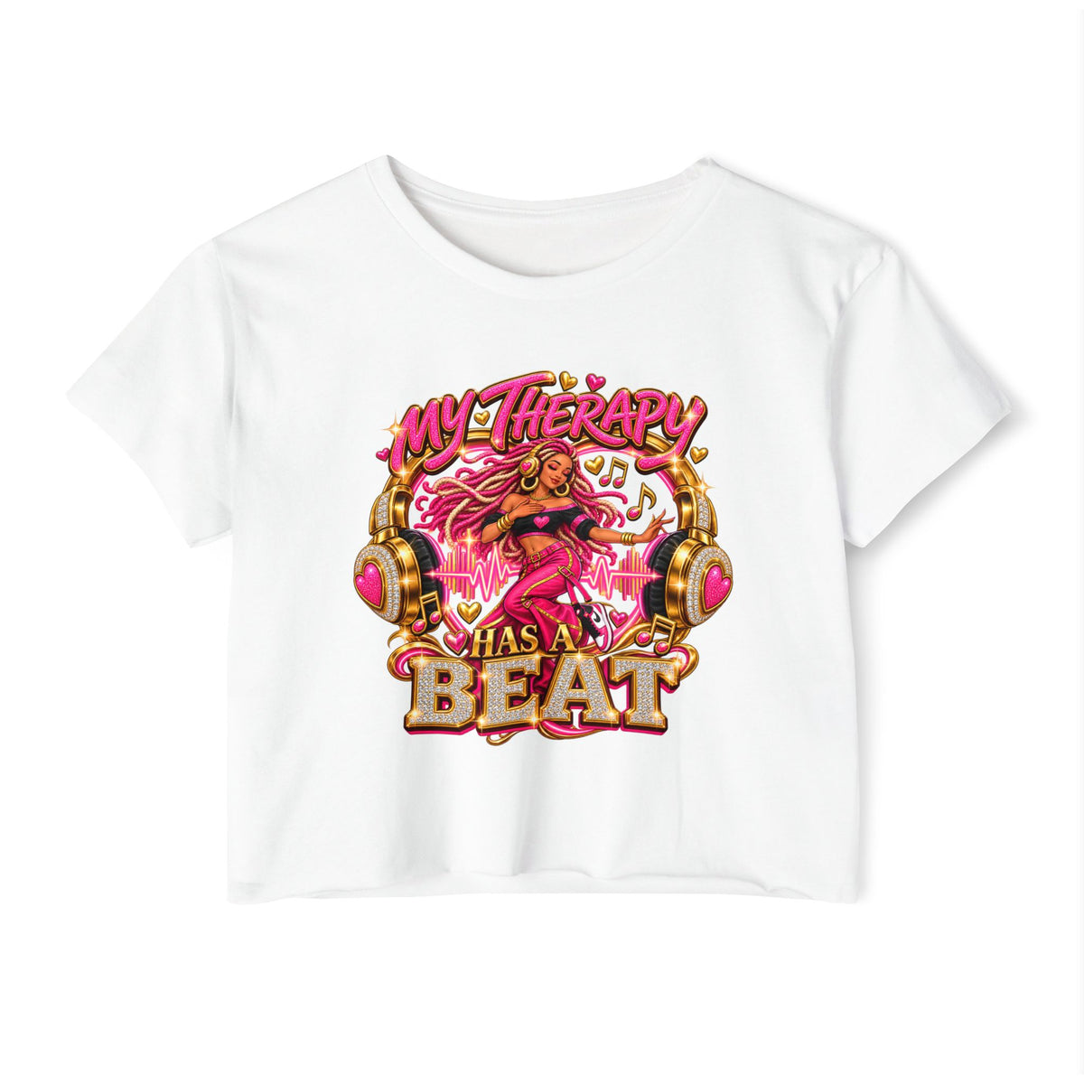 My Therapy Has a Beat Women's Festival Crop Top