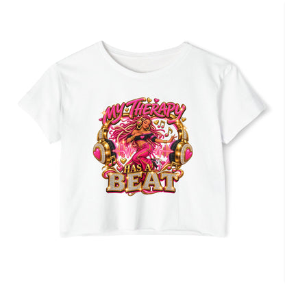 My Therapy Has a Beat Women's Festival Crop Top