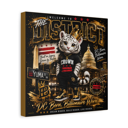 CROWN Canvas Print — “DC Born. Billionaire Worn.” Matte Stretched Wall Art