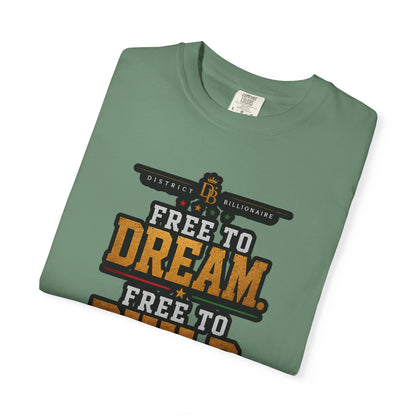 T-Shirt — Free to Dream, Free to Build Vintage Industrial Graphic