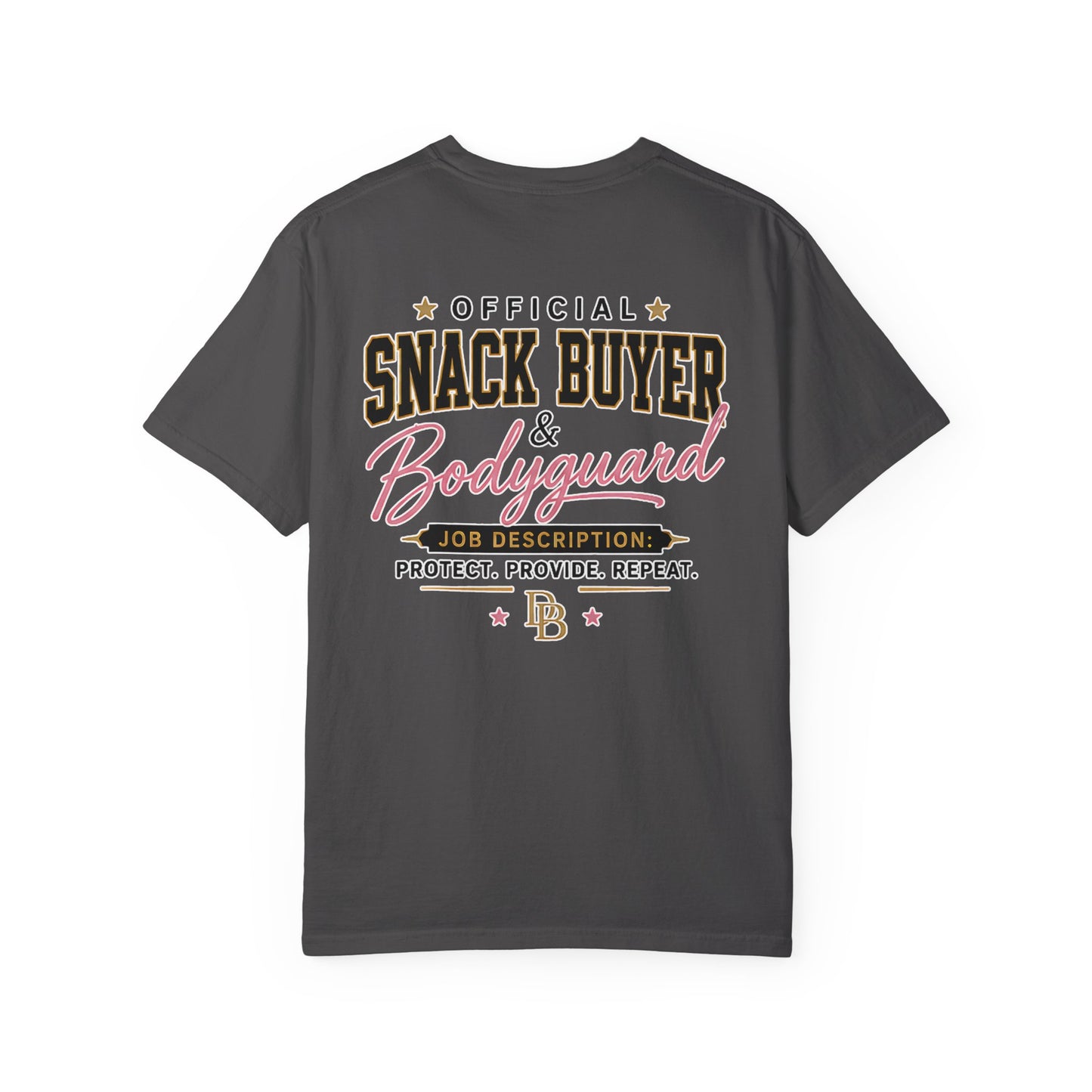 Snack Buyer & Bodyguard T-Shirt — Official Funny Novelty Tee