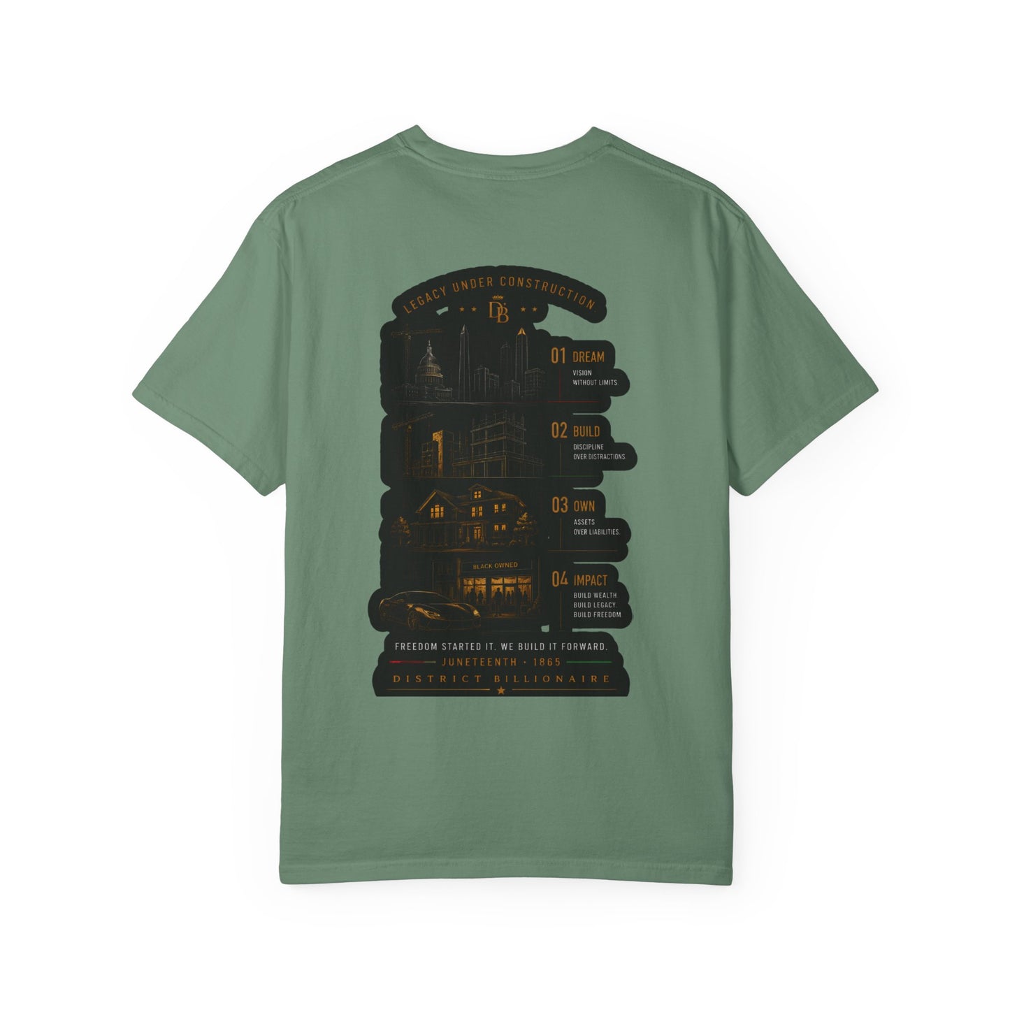 T-Shirt — Free to Dream, Free to Build Vintage Industrial Graphic
