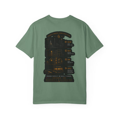 T-Shirt — Free to Dream, Free to Build Vintage Industrial Graphic