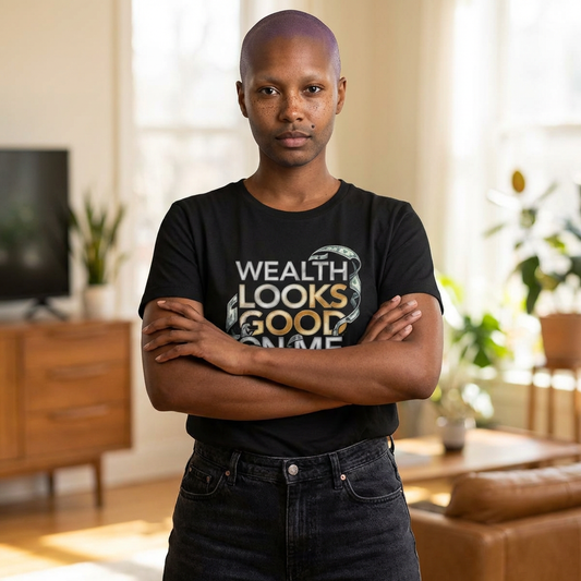Wealth Looks Good On Me Tee — Women’s Graphic Cotton T‑Shirt