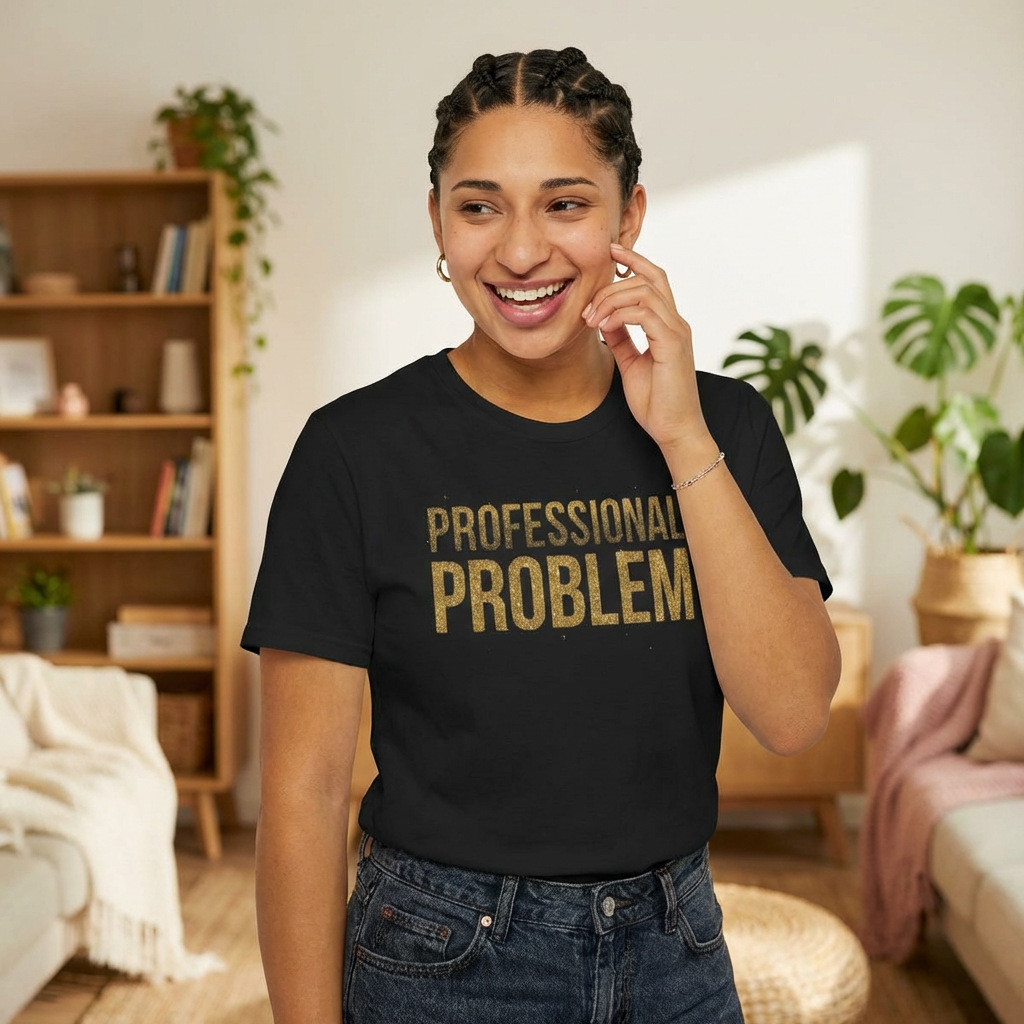 Professional Problem Tee — Women’s Graphic Cotton T‑Shirt