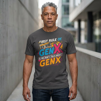 🖤 First Rule of Gen X – We Don’t Talk About Gen X | Retro Graphic Tee