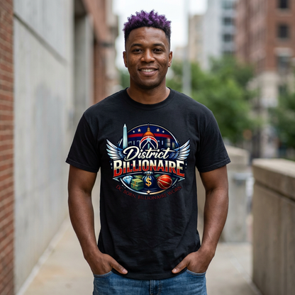 District Billionaire Graphic T-Shirt — Urban Sports & Basketball Logo Tee