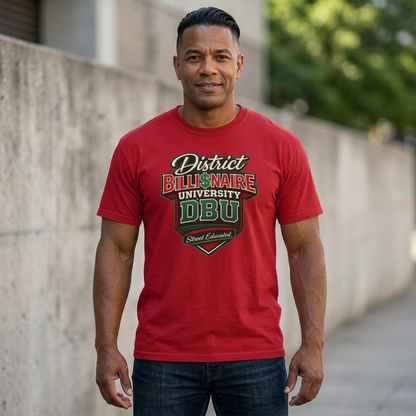 District Billionaire University DBU T-Shirt – 'Street Educated' Vintage College Tee