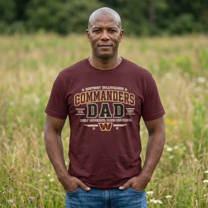 Commanders Dad T-Shirt — Built Different Football Dad Tee