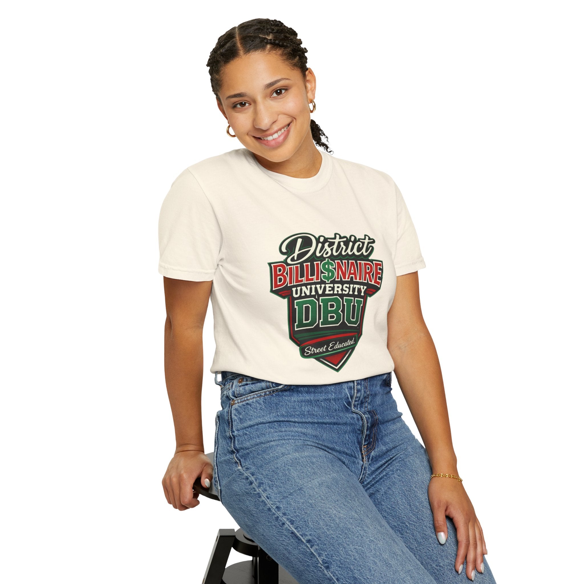 District Billionaire University DBU T-Shirt – 'Street Educated' Vintage College Tee