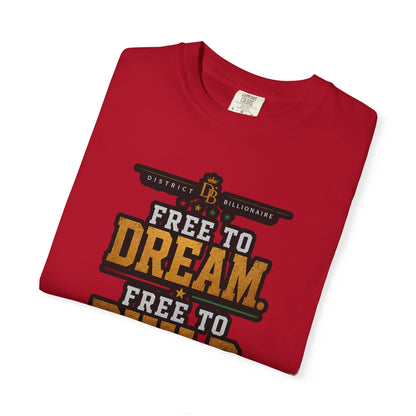 T-Shirt — Free to Dream, Free to Build Vintage Industrial Graphic