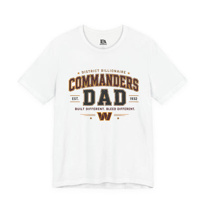 Commanders Dad T-Shirt — Built Different Football Dad Tee