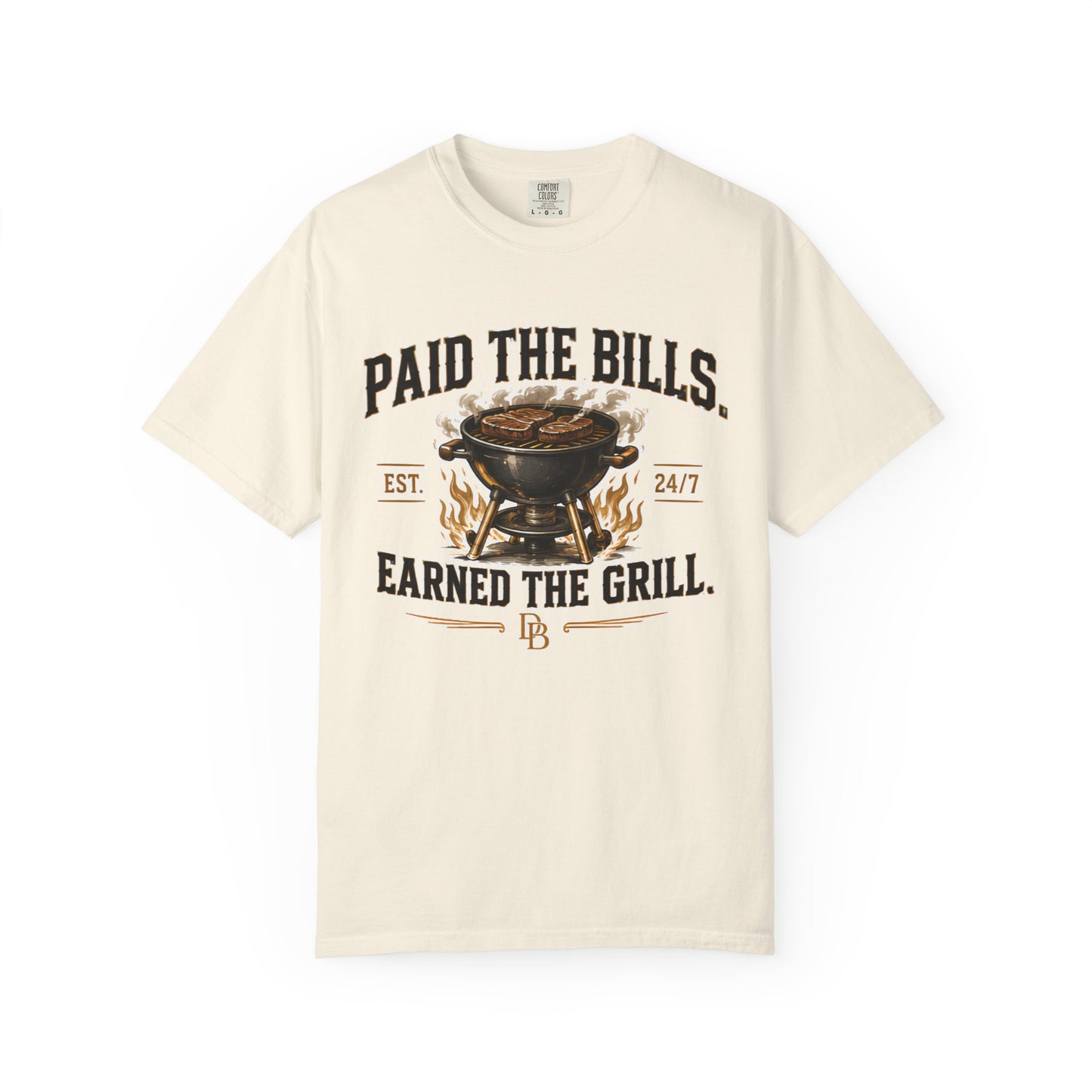 Paid the Bills, Earned the Grill T-Shirt — BBQ Grill Graphic Tee
