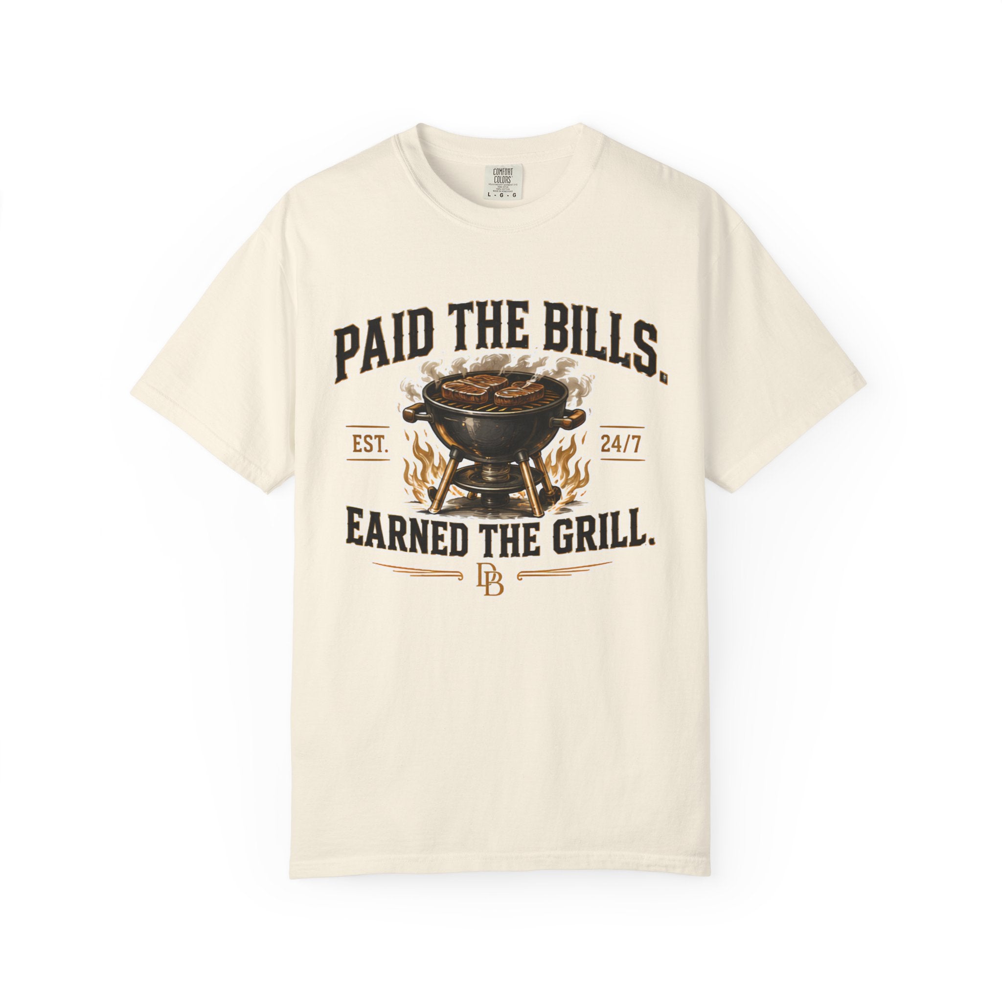 Paid the Bills, Earned the Grill T-Shirt — BBQ Grill Graphic Tee