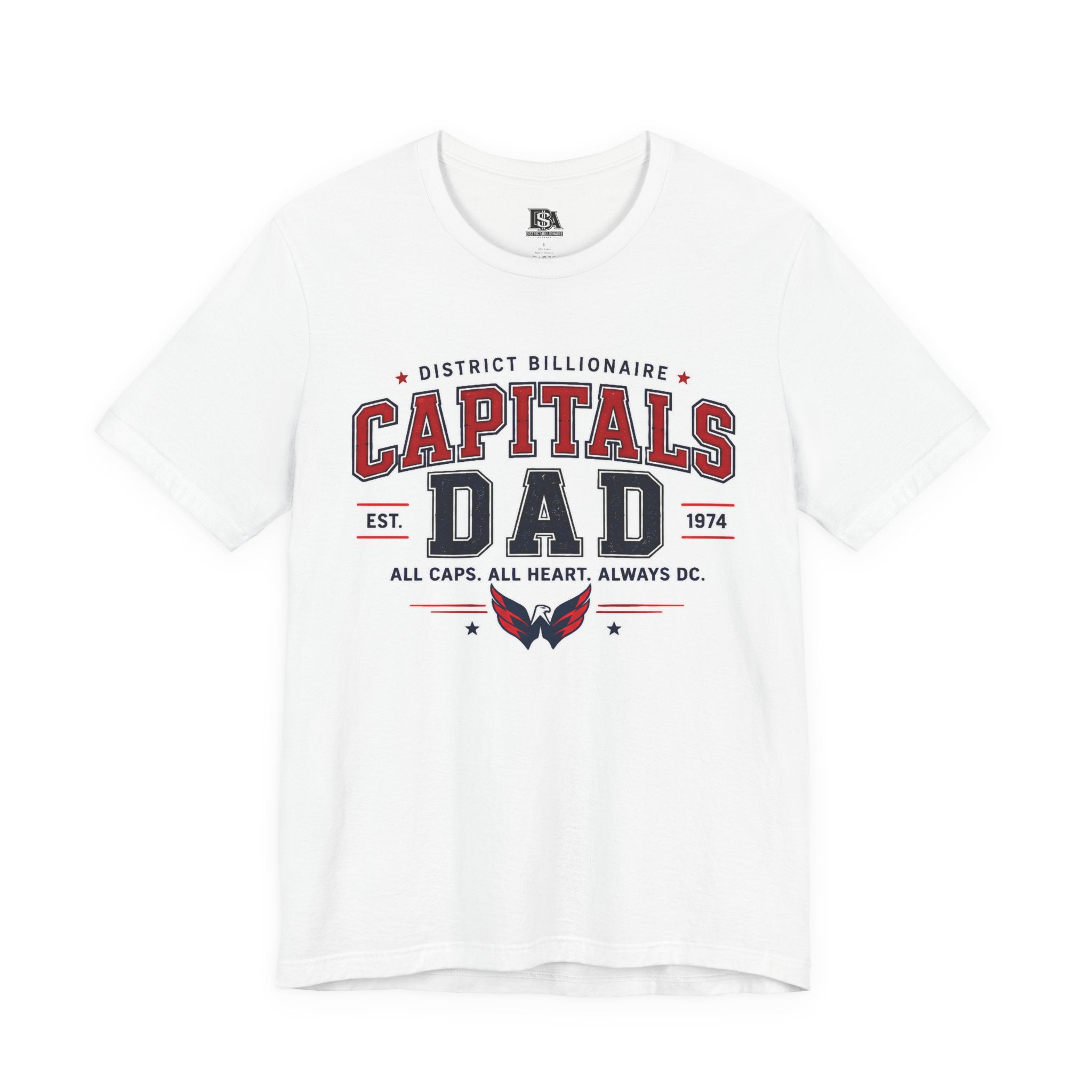 Capitals Dad T-Shirt — Washington D.C. Hockey Father’s Day Tee (All Caps, All Heart)