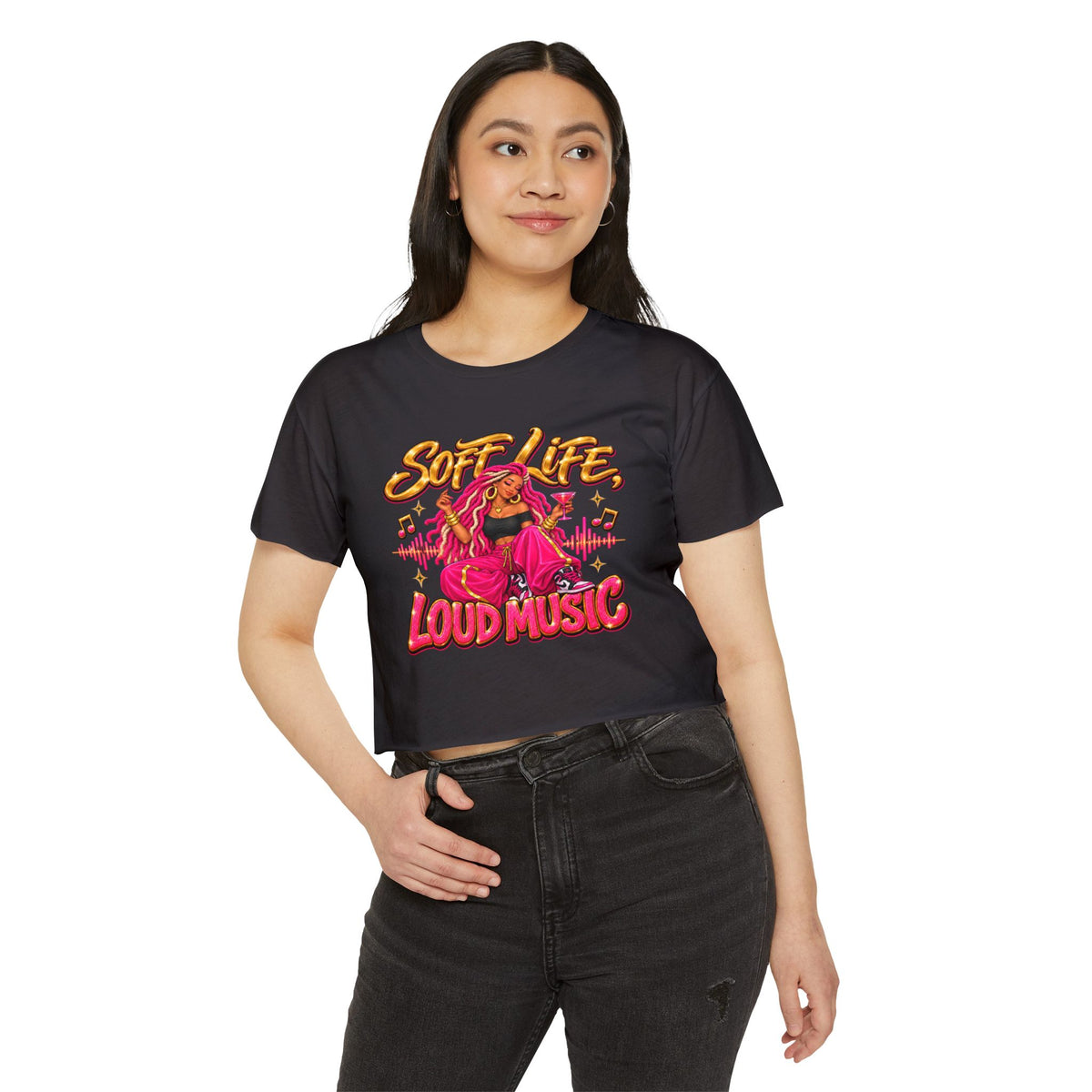 Soft Life Loud Music Women's Festival Crop Top