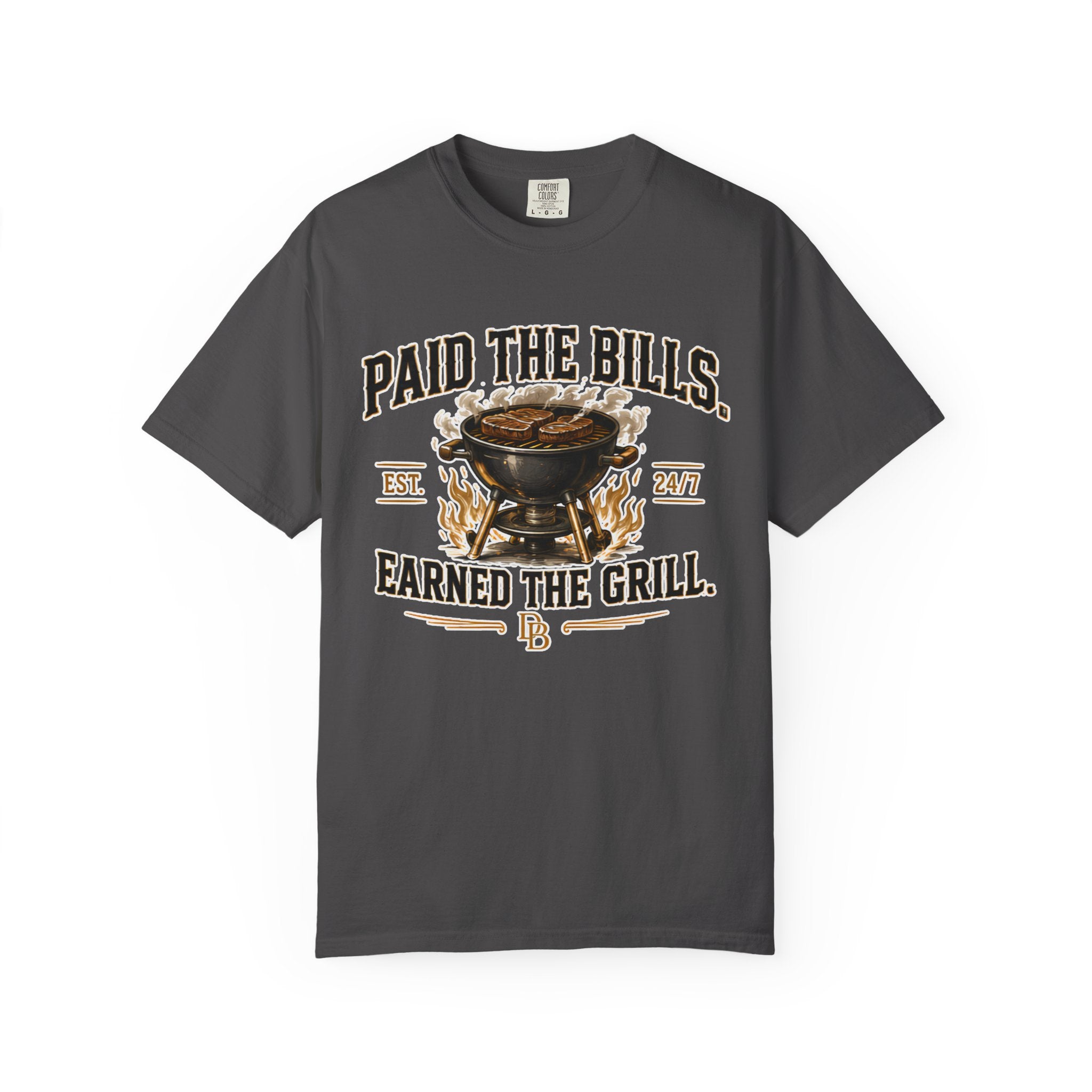 Paid the Bills, Earned the Grill T-Shirt — BBQ Grill Graphic Tee