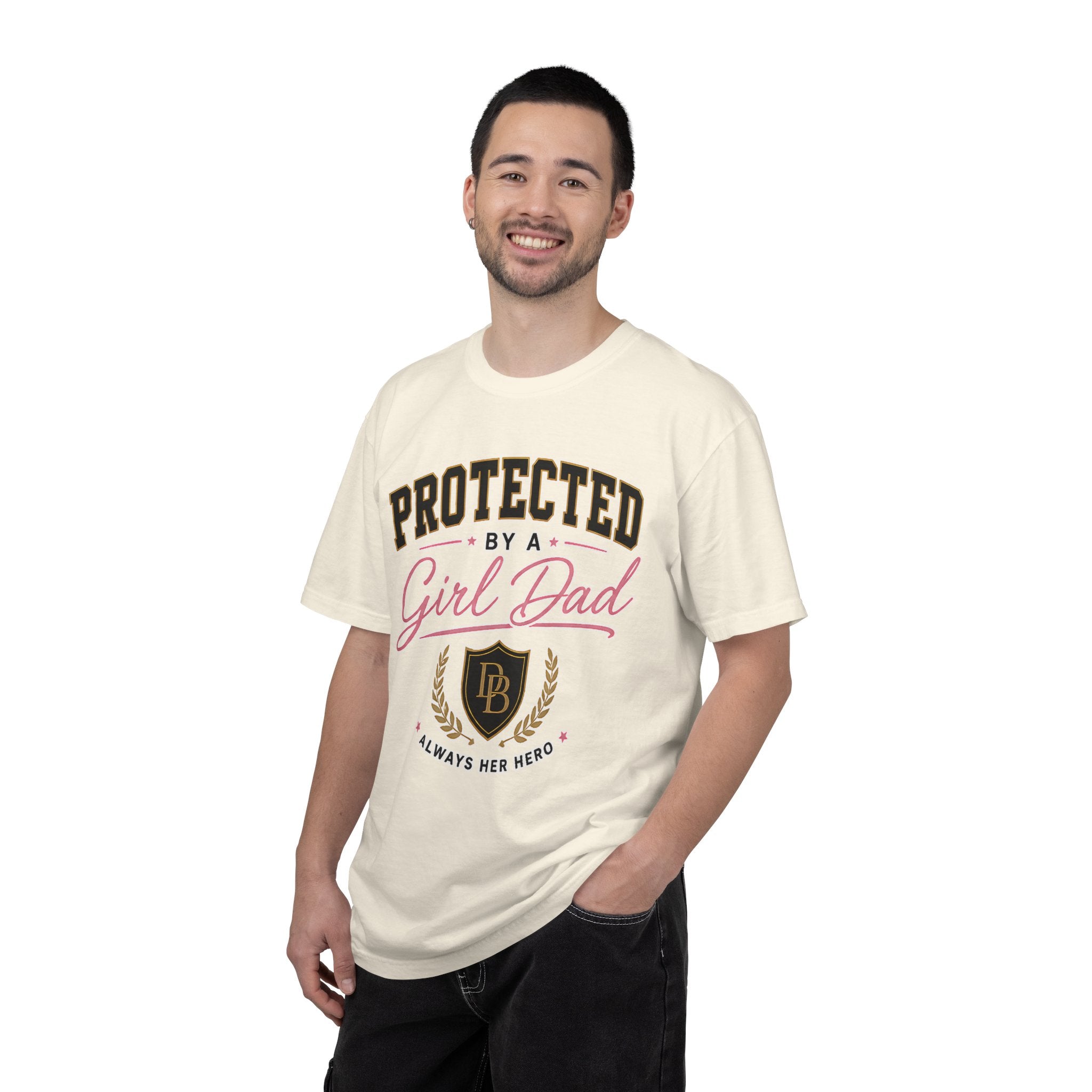 Protected by a Girl Dad T-Shirt — 'Always Her Hero' Father-Daughter Tee