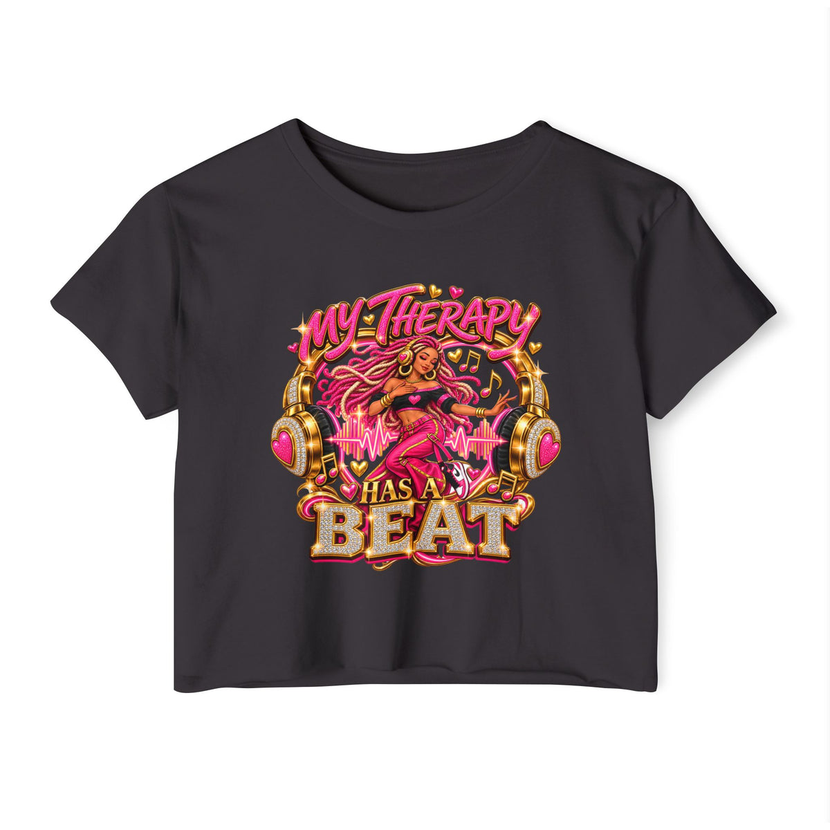 My Therapy Has a Beat Women's Festival Crop Top
