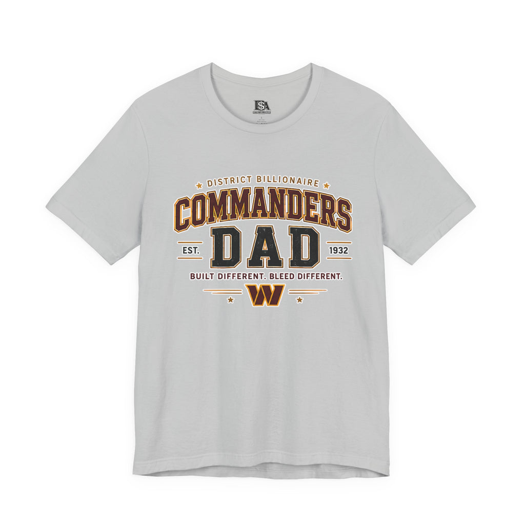 Commanders Dad T-Shirt — Built Different Football Dad Tee