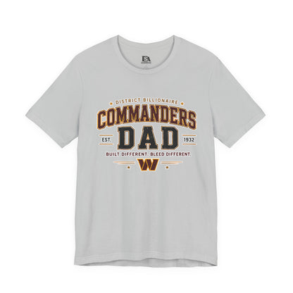 Commanders Dad T-Shirt — Built Different Football Dad Tee