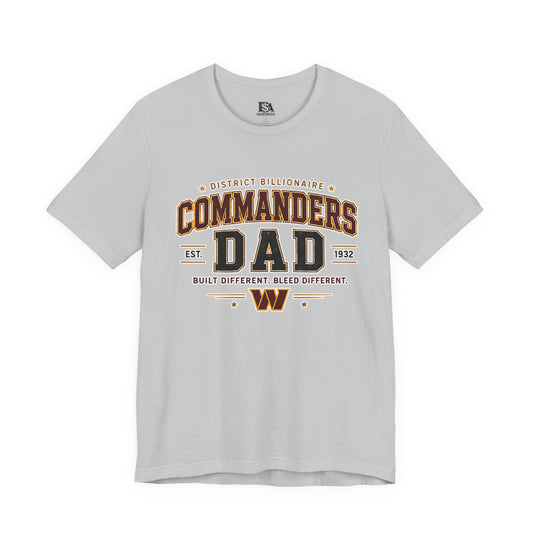 Commanders Dad T-Shirt — Built Different Football Dad Tee