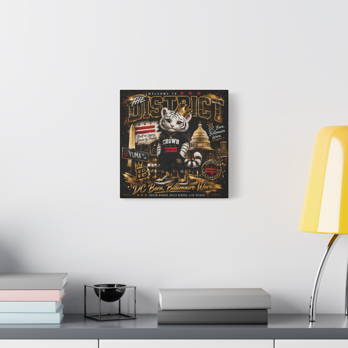 CROWN Canvas Print — “DC Born. Billionaire Worn.” Matte Stretched Wall Art