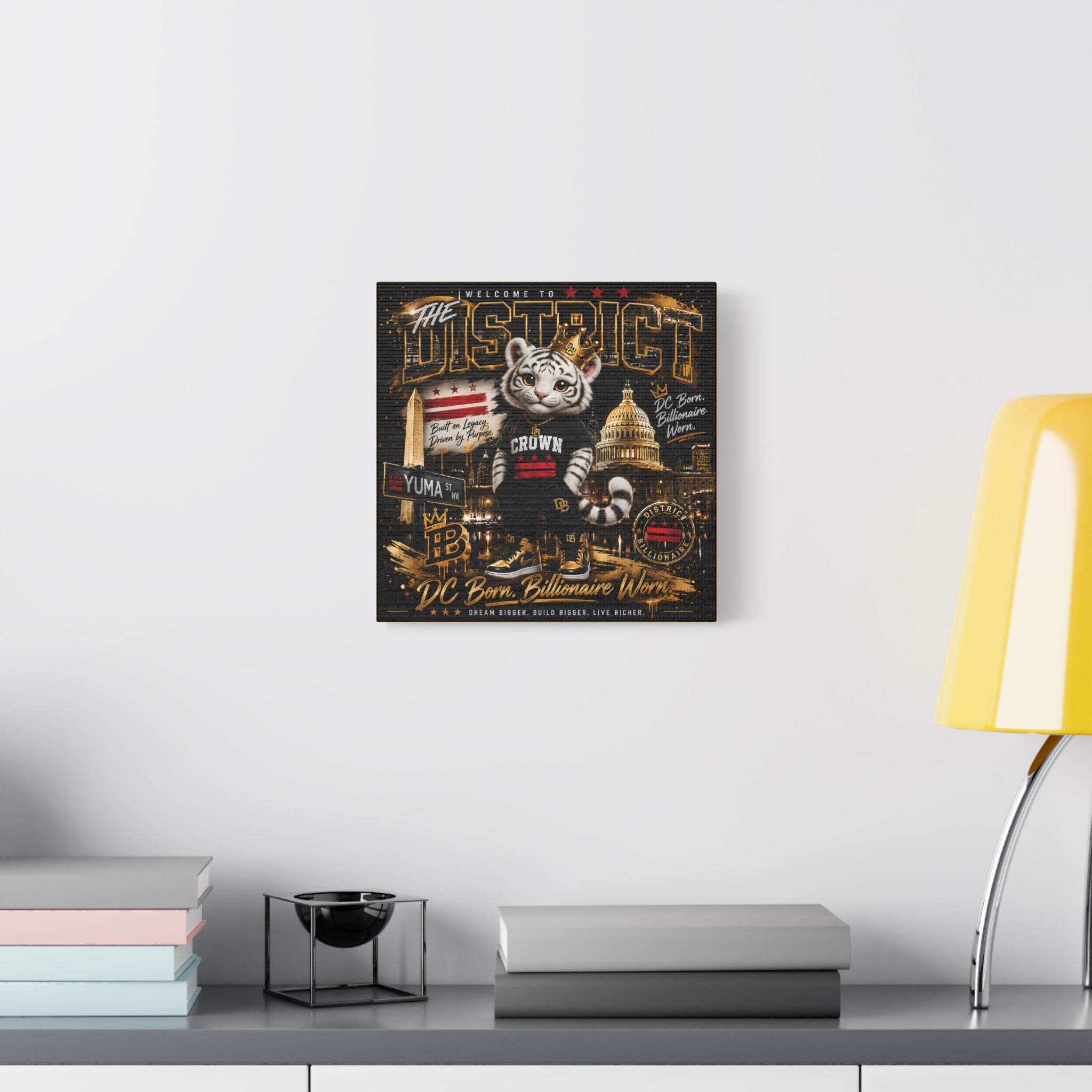 CROWN Canvas Print — “DC Born. Billionaire Worn.” Matte Stretched Wall Art
