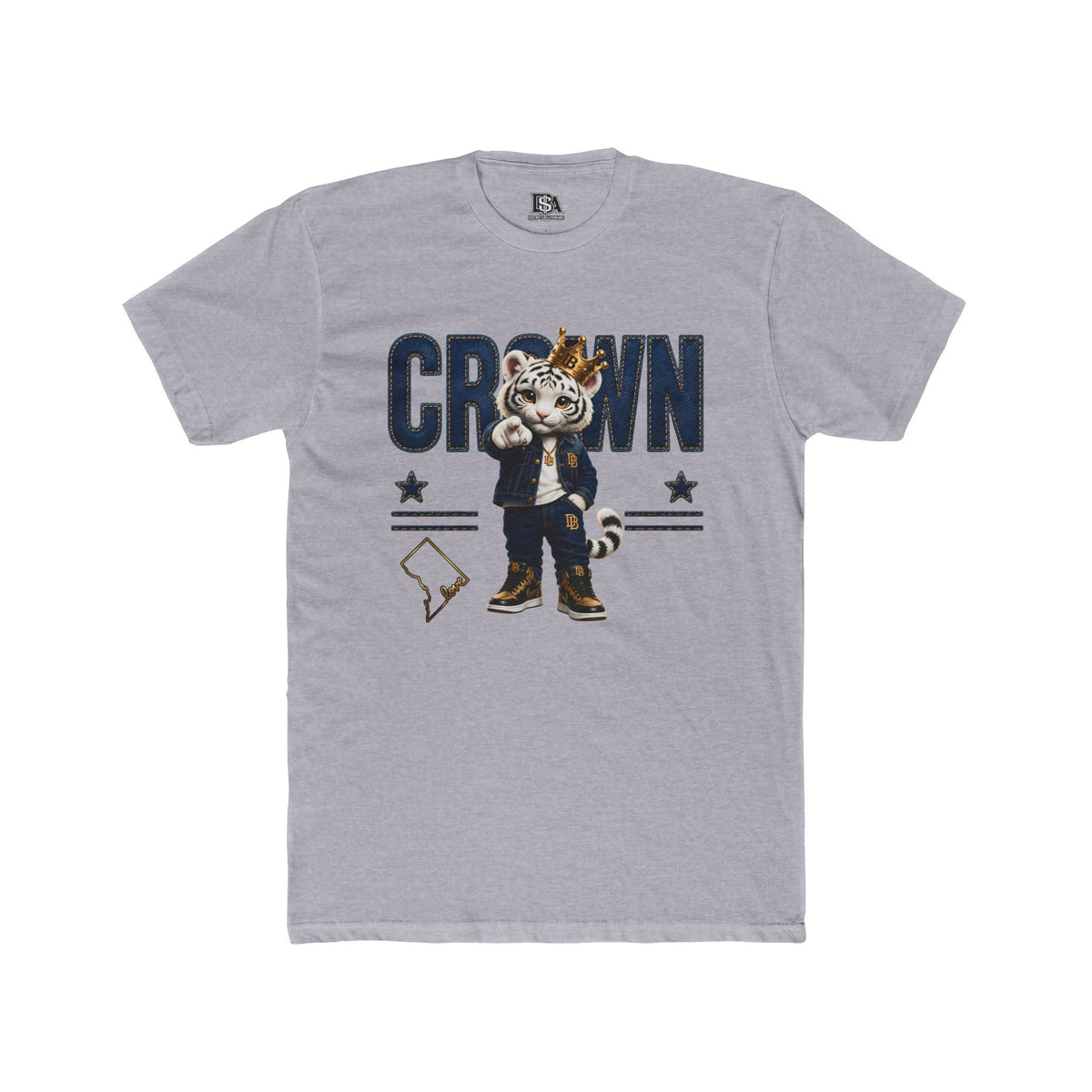 Crown Denim District Tee | White Tiger DC Streetwear Graphic T-Shirt