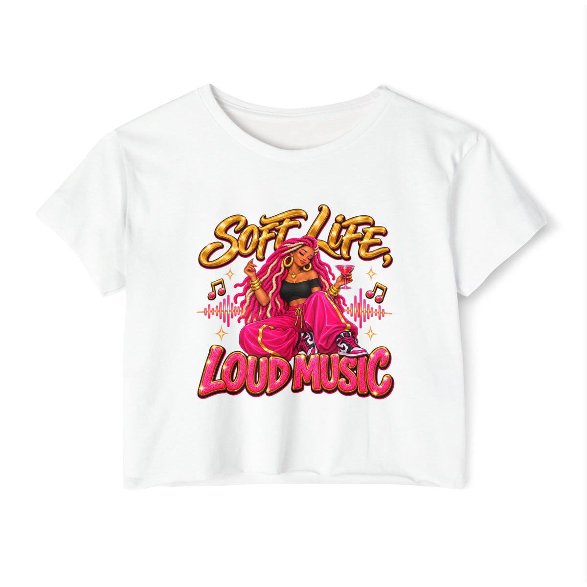 Soft Life Loud Music Women's Festival Crop Top
