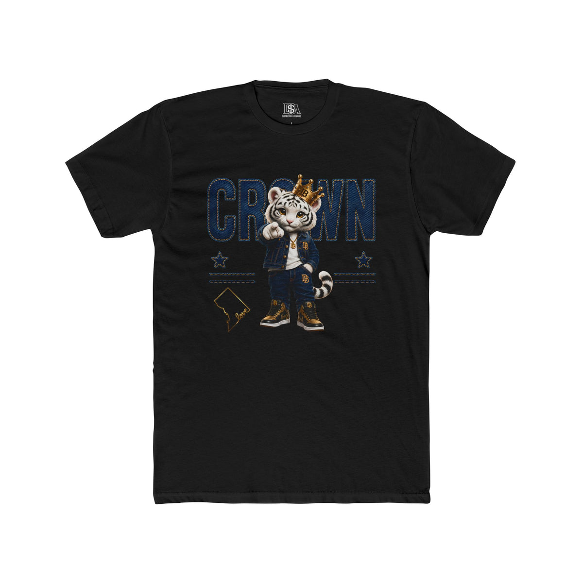 Crown Denim District Tee | White Tiger DC Streetwear Graphic T-Shirt